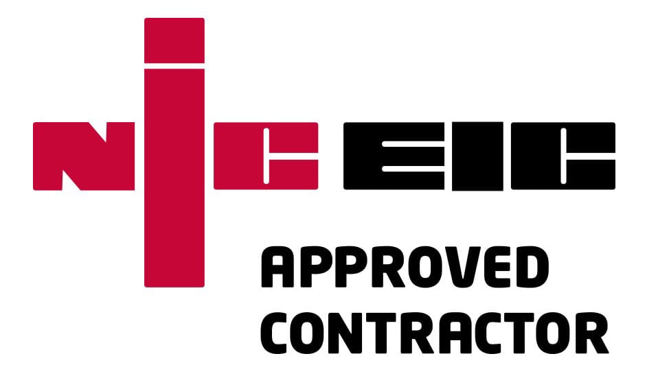NICEIC Approved Contractor logo in red and black.