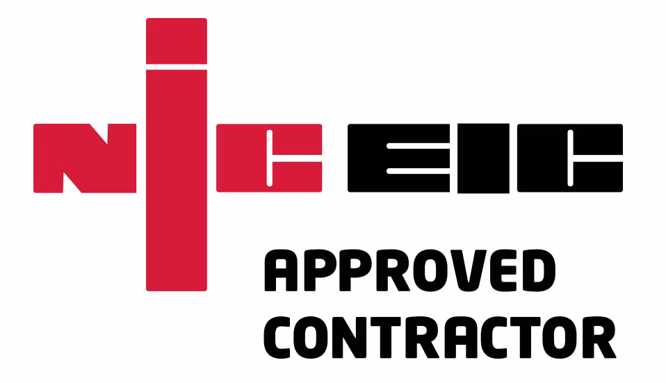 NICEIC Approved Contractor logo in red and black.