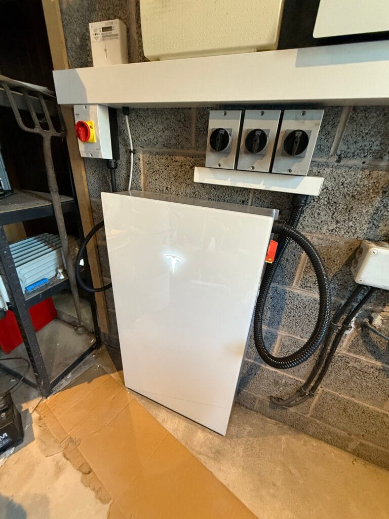 Installed energy storage battery in utility room