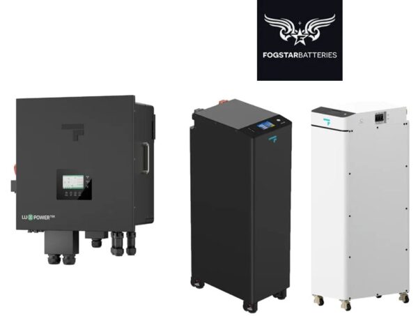 Three home battery storage units and inverters