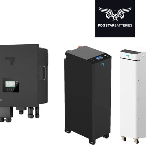 Three home battery storage units and inverters