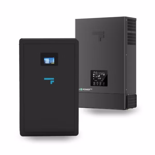 Black home battery and inverter units