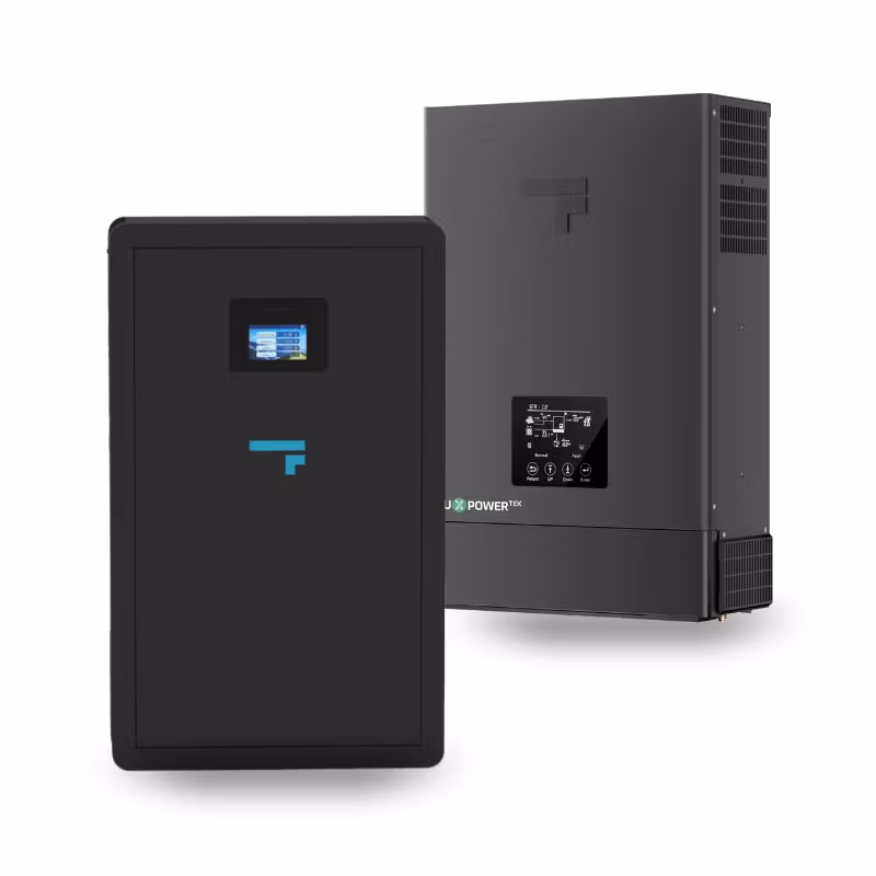 Black home battery and inverter units