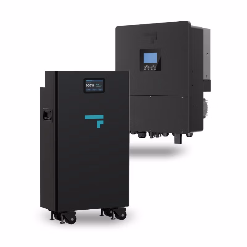 Black home battery and inverter units