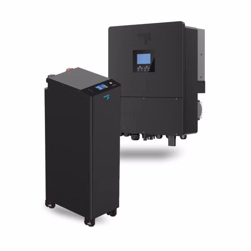 Black home battery and inverter units