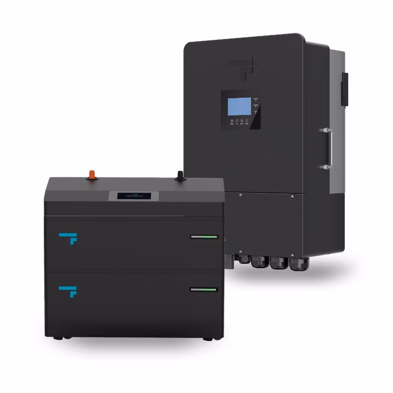 Modern black industrial battery and control units