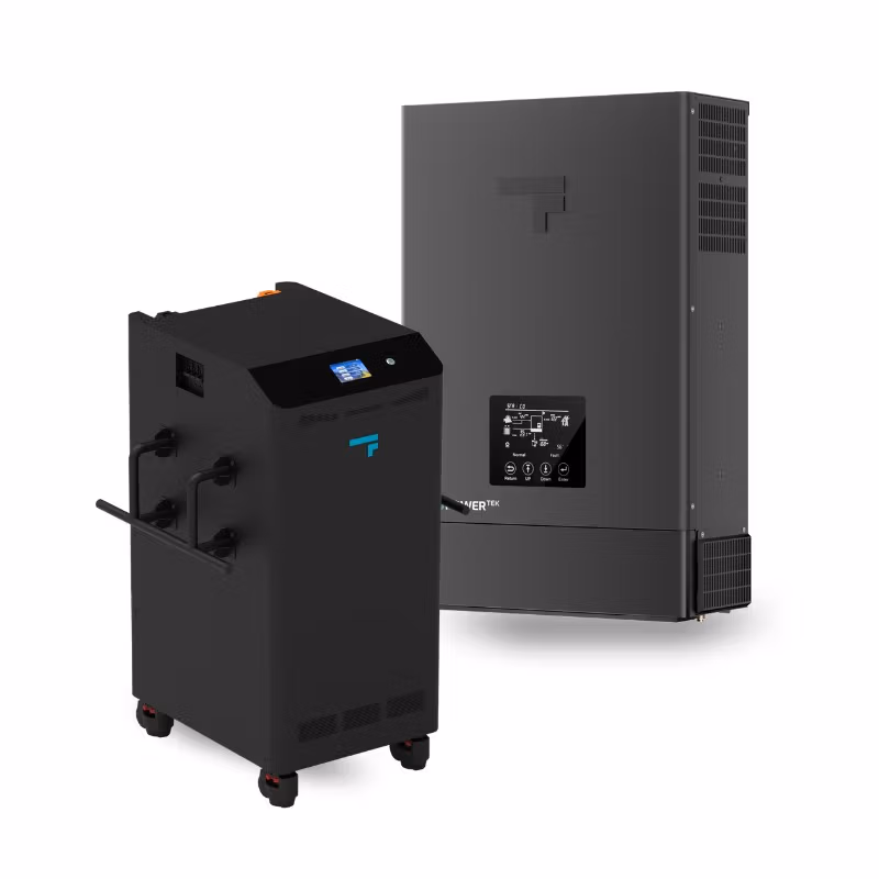 Two modern home battery storage units
