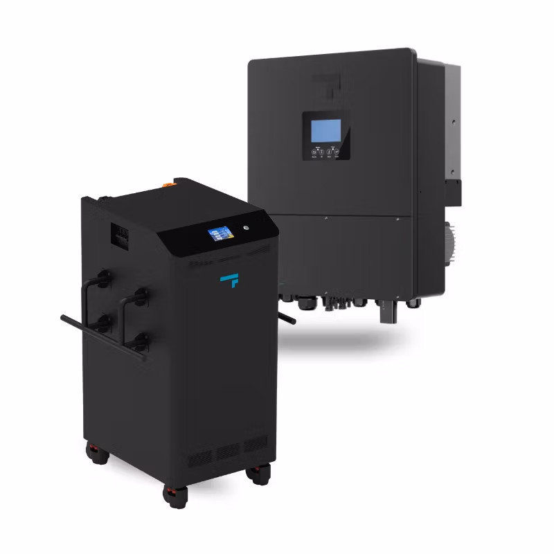 Black home battery and inverter units
