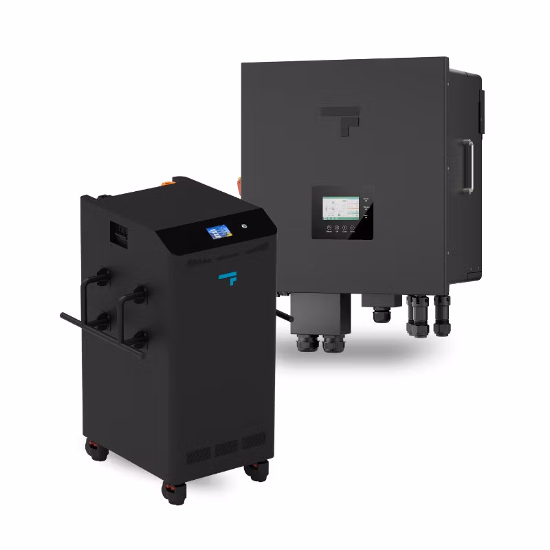 Black industrial battery and inverter units