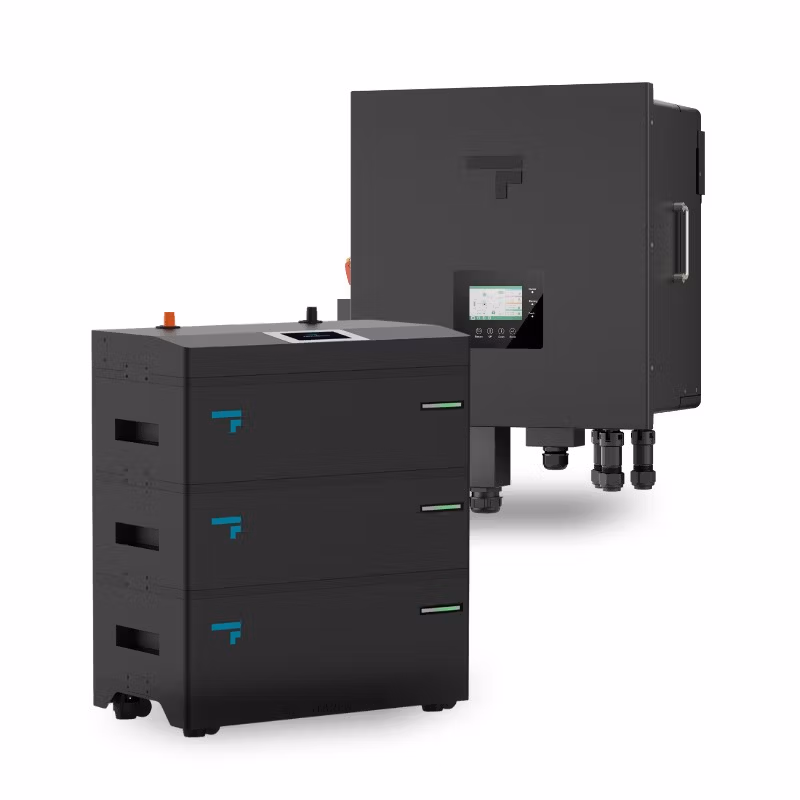 Black solar inverter and battery storage units